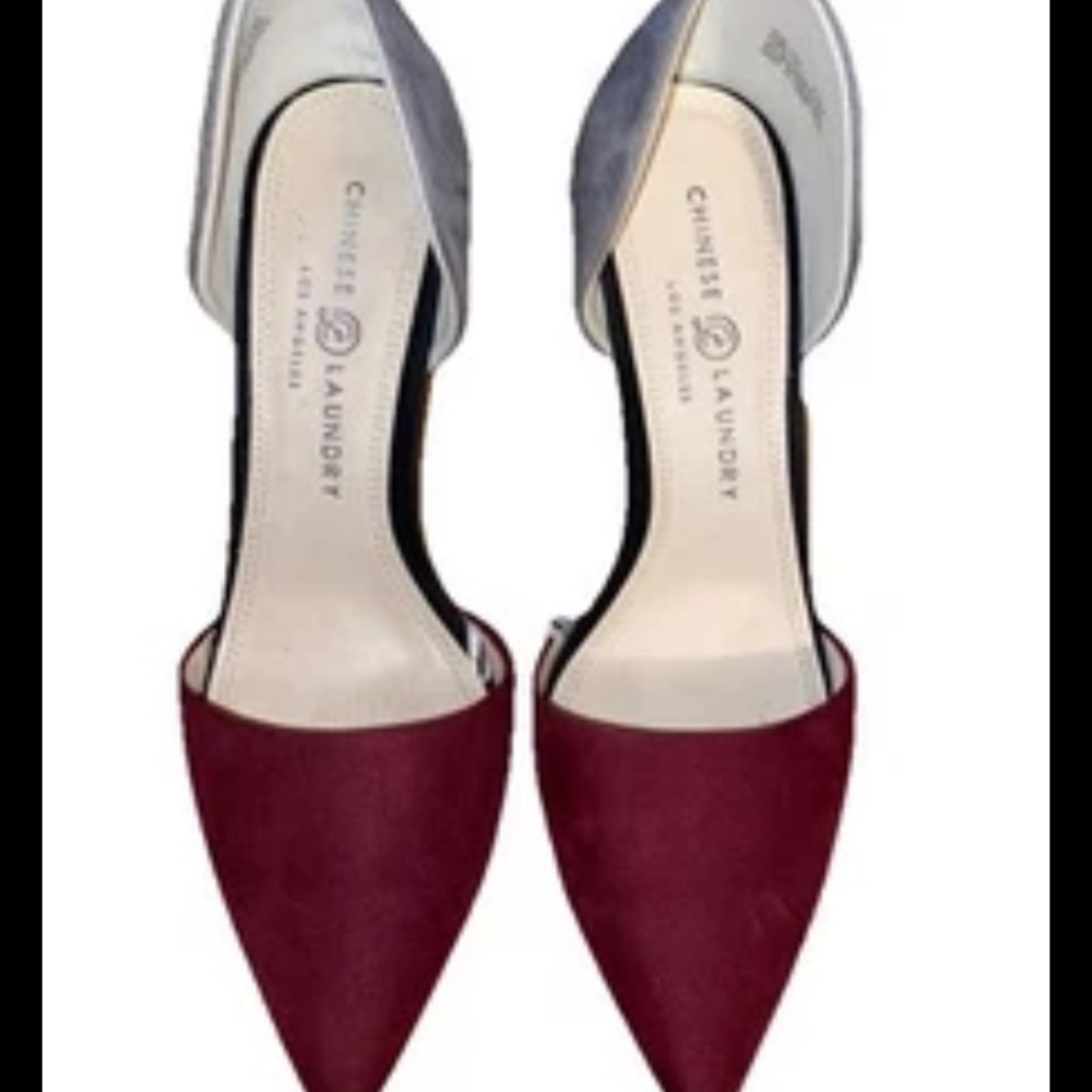 Chinese Laundry-Women’s 11 Gray and Red Stiletto Heels. EUC.